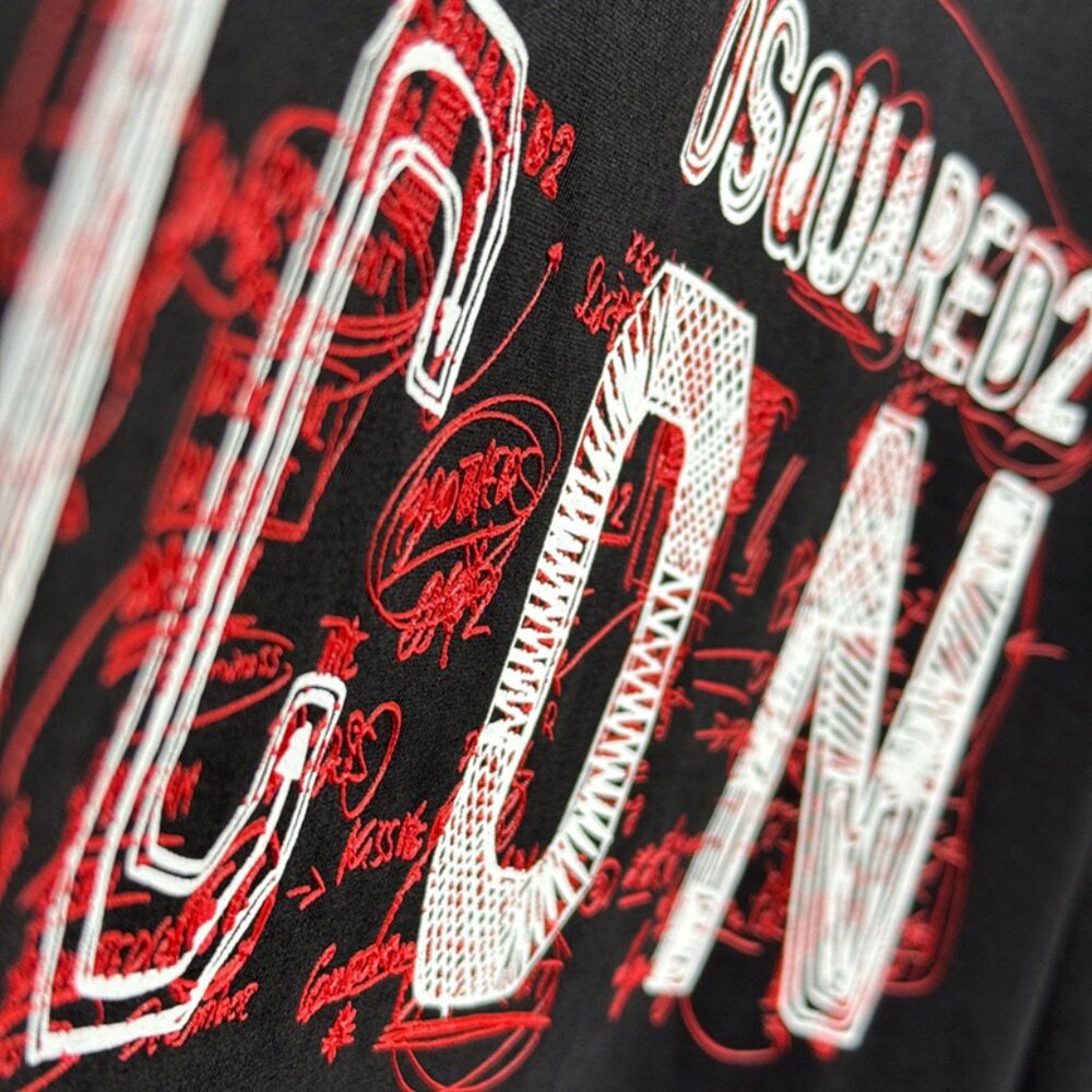 Dsquared2 Men Icon Scribble Cool Fit T Shirt Black - image 4